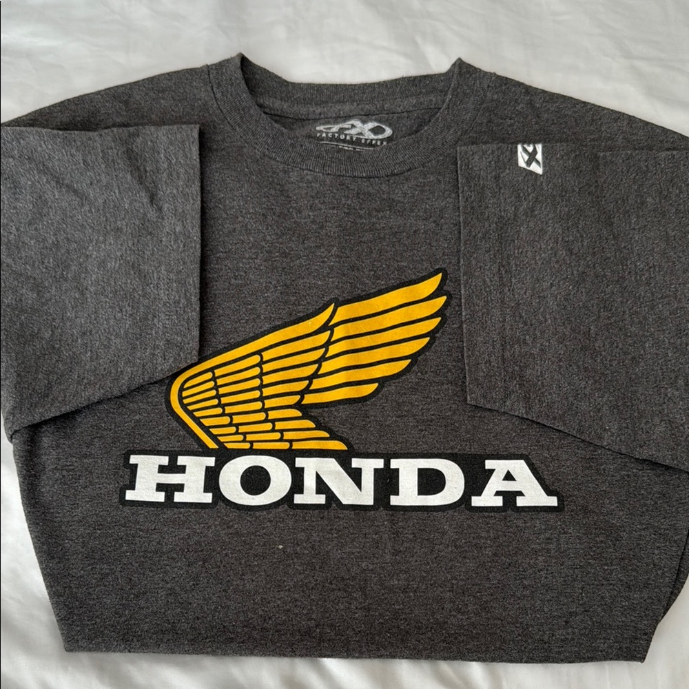 Honda Gray T-Shirt with Yellow Logo